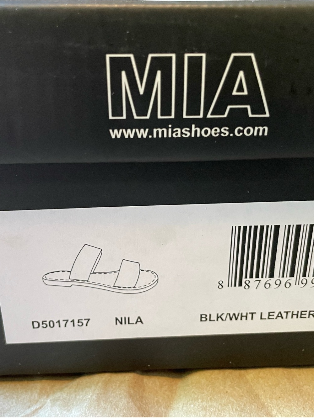 MIA Black and White Slide Sandals - Picture 8 of 8